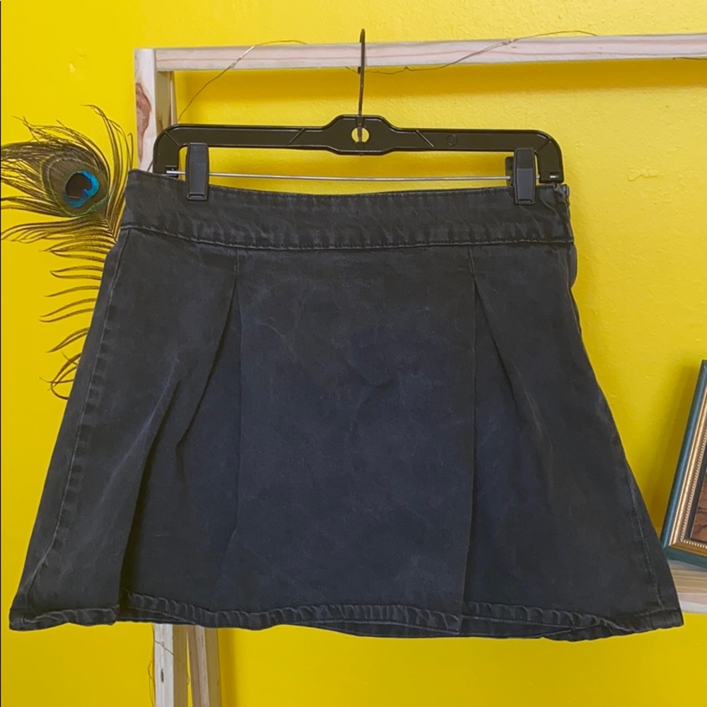 mini black denim skirt